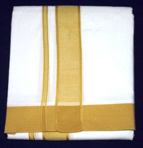 Plain 2 Inch Border Dhoti Dupatta Set