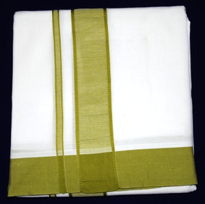 Plain 2 Inch Border Dhoti Dupatta Set