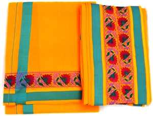 Embroidered Border Colored Dhoti Dupatta Set