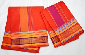 Fancy Border Colored Dhoti Dupatta Set