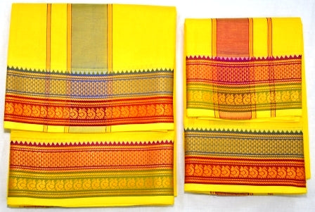 Fancy Border Colored Dhoti Dupatta Set