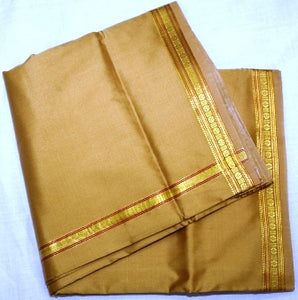 Art Silk Rudraksha Border Dhoti Dupatta Set