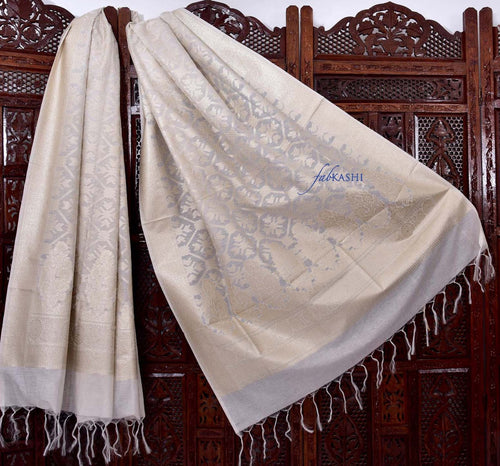 White Benarasi Dupatta