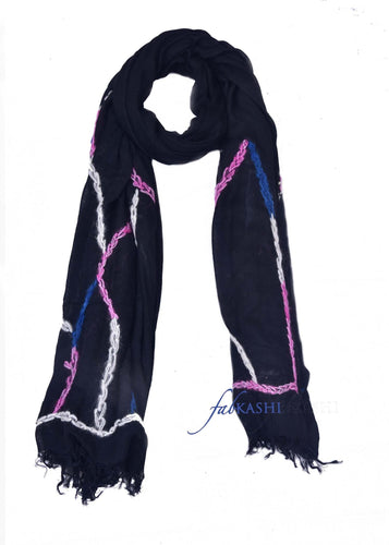 Black Embroidered Scarf