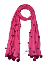 Load image into Gallery viewer, Rose Pompom Scarf