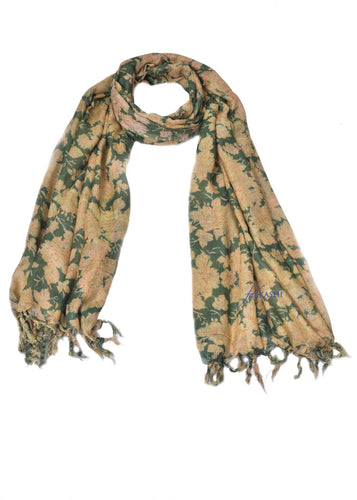 Green Floral Scarf