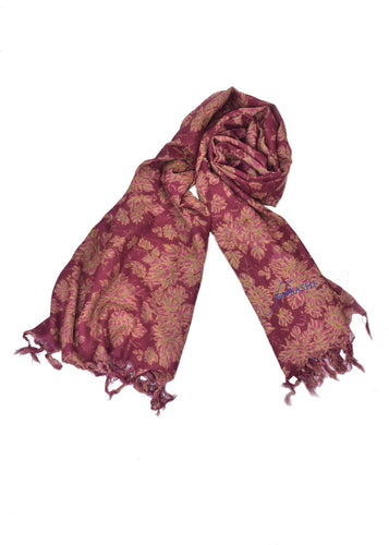 Burgundy Floral Scarf