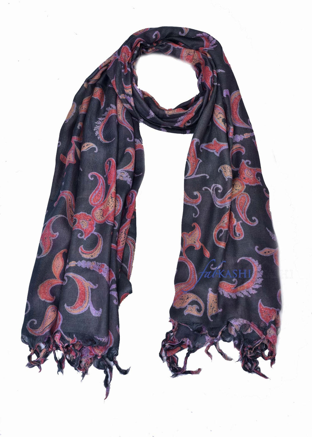 Gray Paisley Scarf